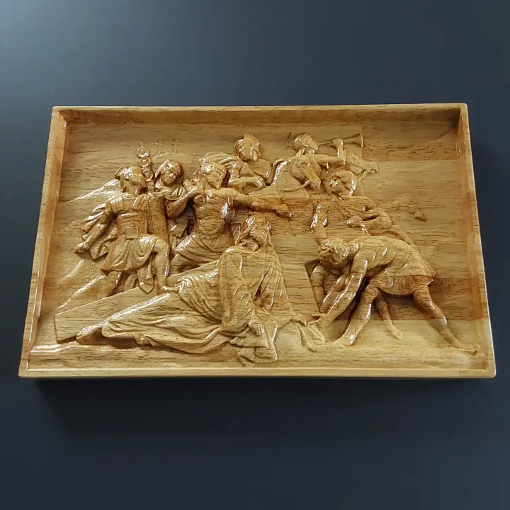 Jesus Icon 33, Religious home decor wood carved icon